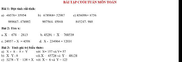 Bài tập Tất cả