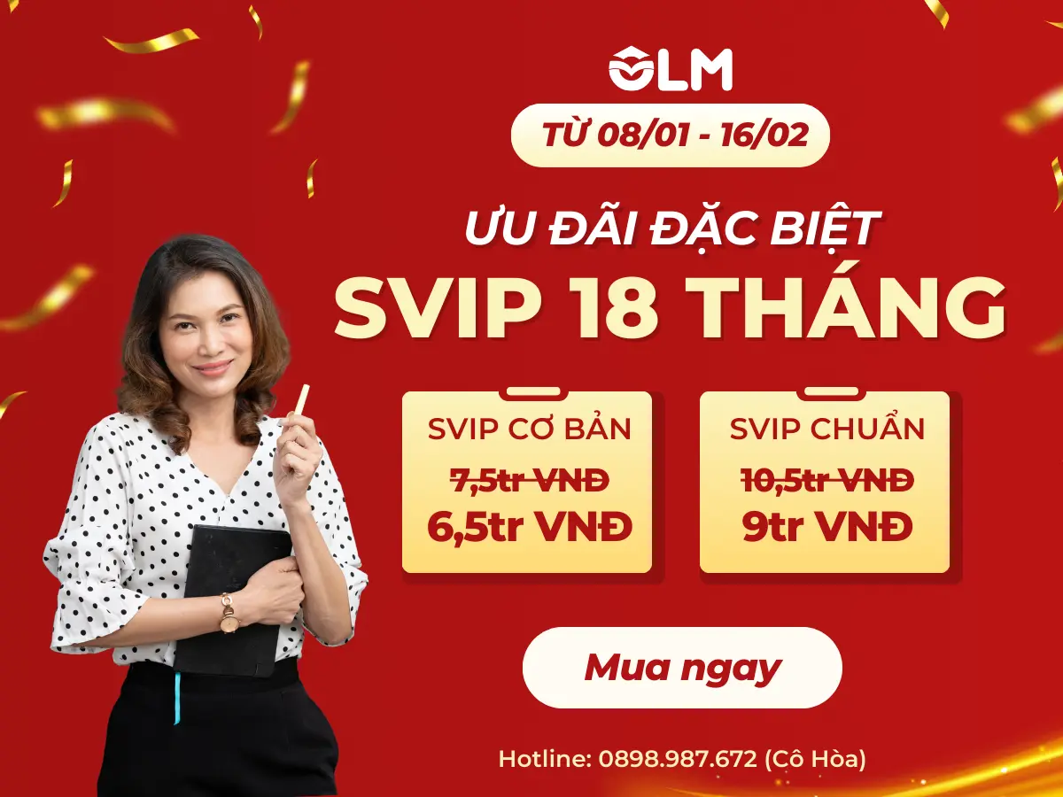 OLM ưu đãi đặc biệt gói SVIP 18 THÁNG dành cho nhà trường