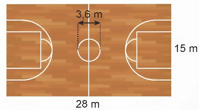 diện tích sân bóng rổ