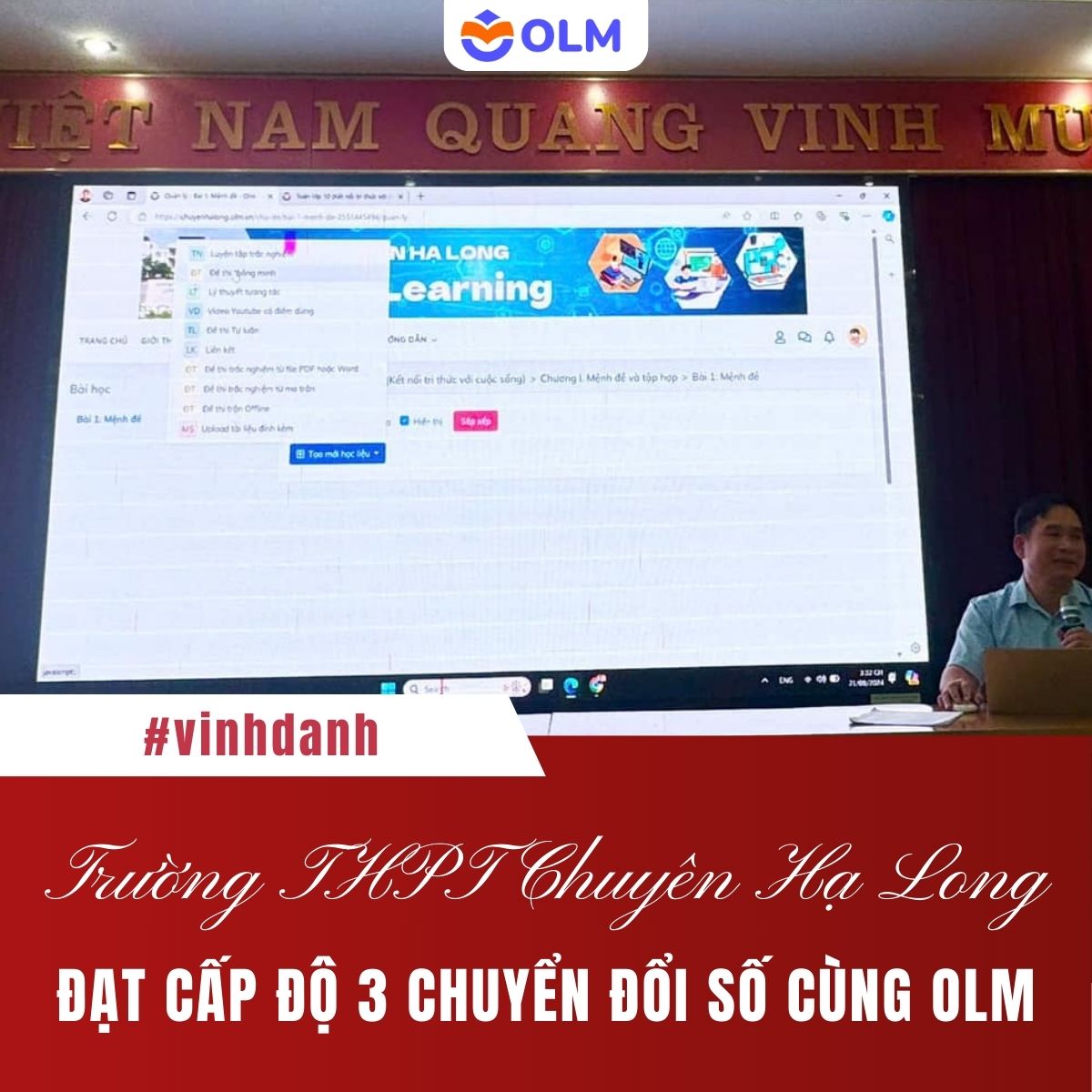 🔥 THPT Chuyên Hạ Long kết hợp OLM - Đạt cấp độ 3 chuyển đổi số