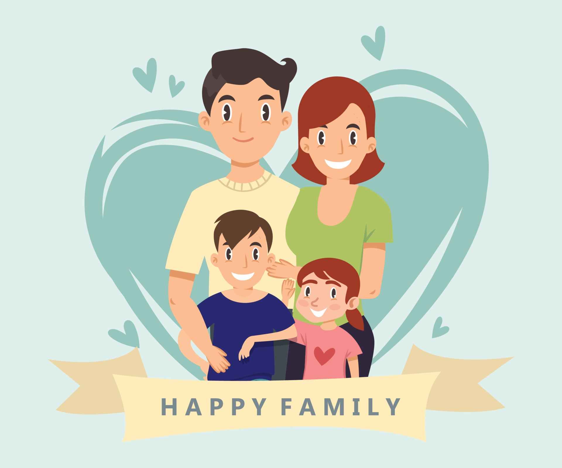 Một gia đình vui vẻ, hạnh phúc