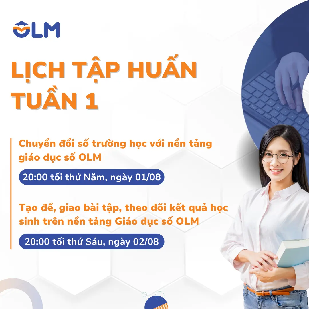 Thông báo lịch tập huấn dành cho giáo viên và nhà trường tuần 1