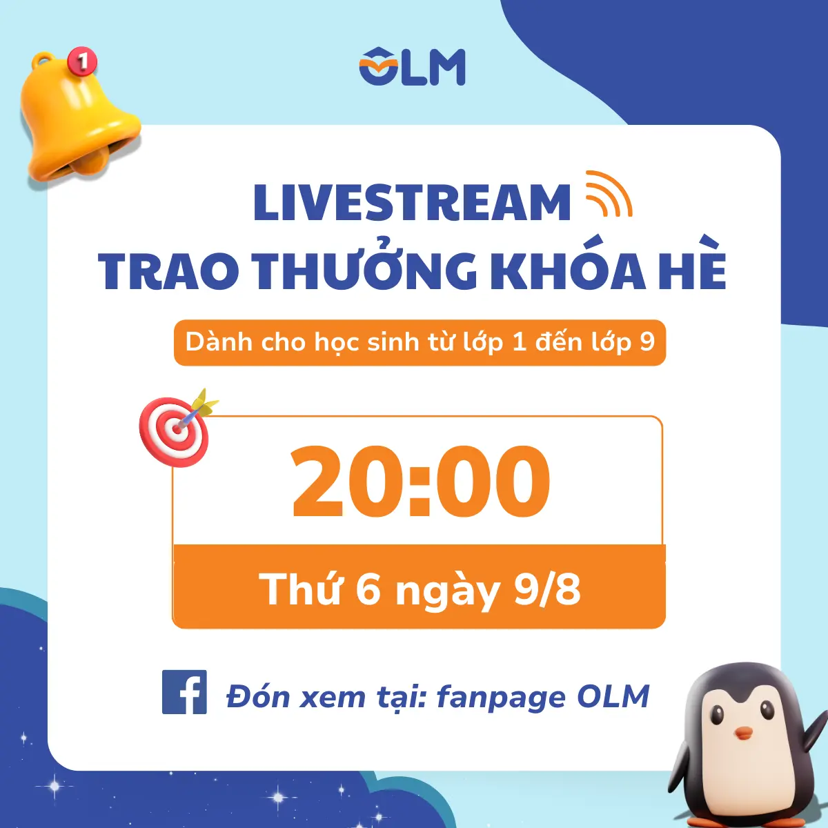 Thông báo lịch livestream trao thưởng khóa hè