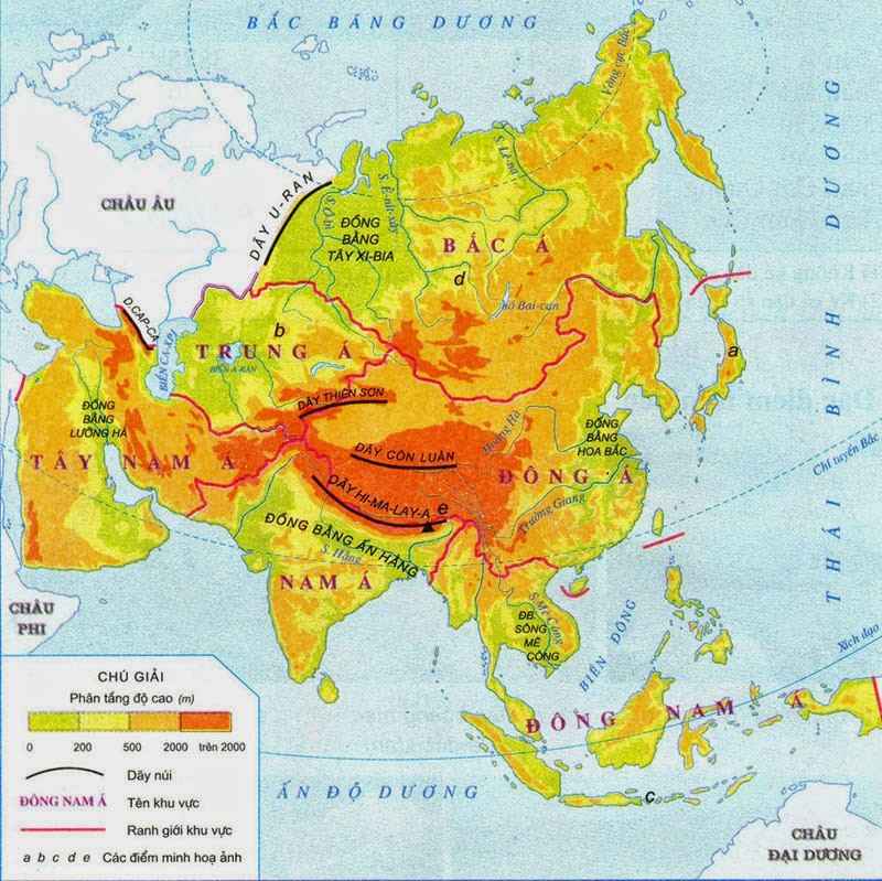 Lược đồ tự nhiên châu Á