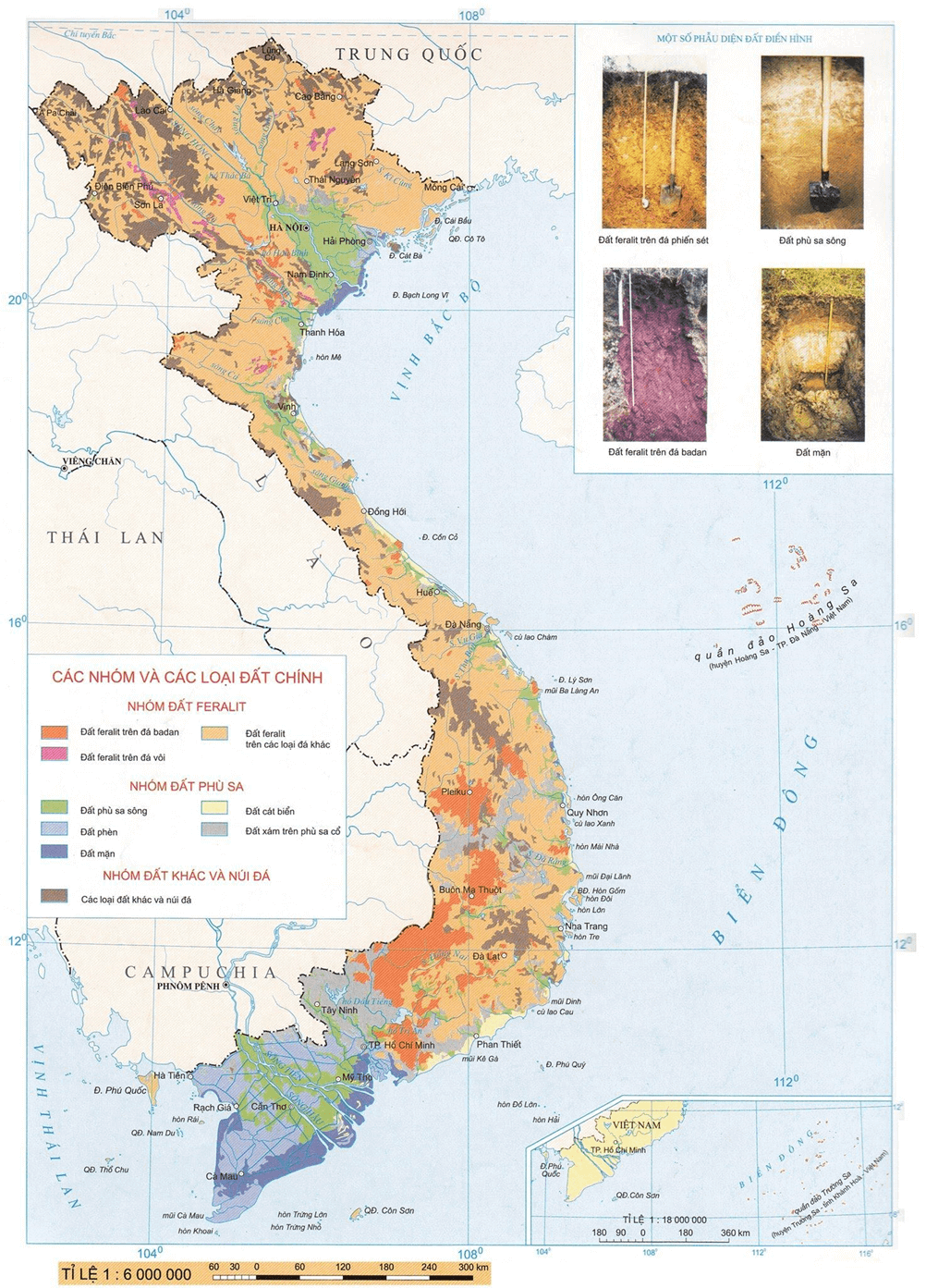 Bản đồ các nhóm đất chính ở Việt Nam