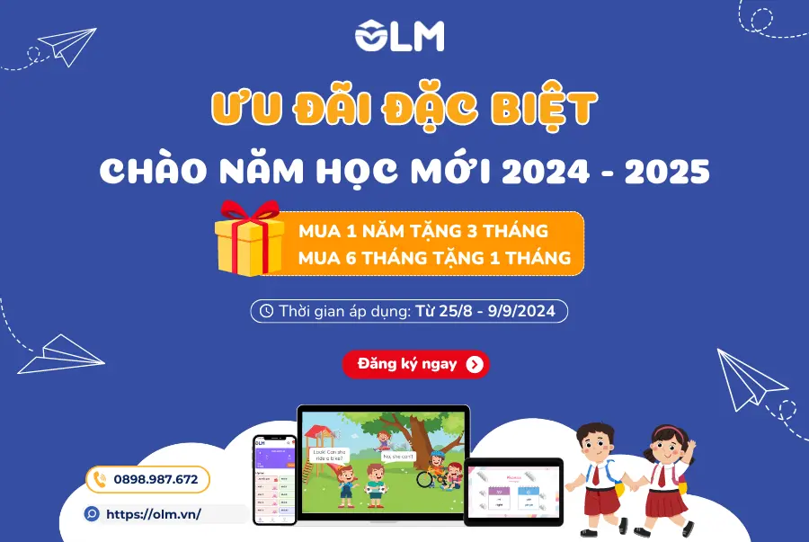 OLM tặng ưu đãi mua 1 tặng 1 chào năm học mới 2024 - 2025