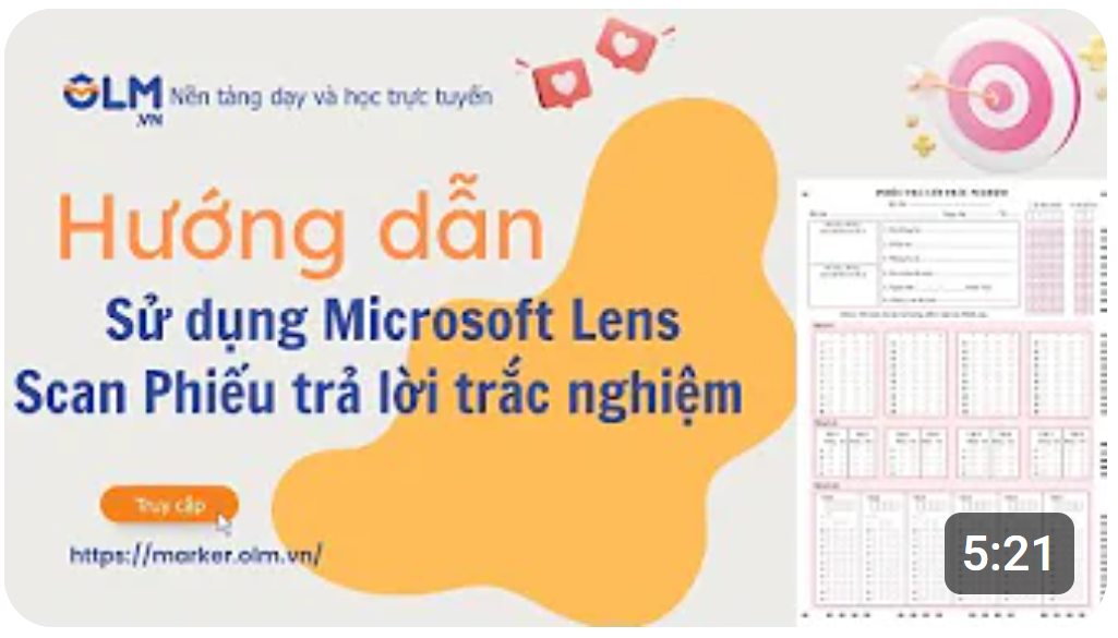 Sử dụng Microsoft Lens để scan ảnh phiếu trả lời trắc nghiệm