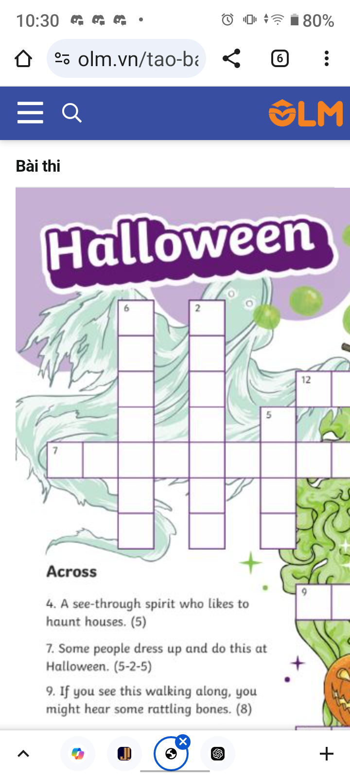 Chiến vv - Fun English 291 - Halloween Crossword (Đố vui Tiếng Anh 291)