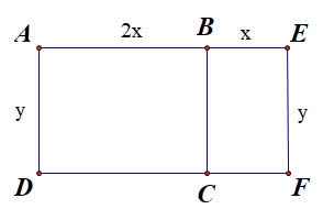 Hình chữ nhật AEFD được chia thành 2 hình chữ nhật ABCD và BEFC