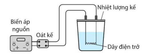 Hình 4.2. Sơ đồ thí nghiệm xác định nhiệt dung riêng của nước