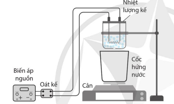 Hình 4.4. Sơ đồ thí nghiệm xác định nhiệt nóng chảy riêng của nước đá