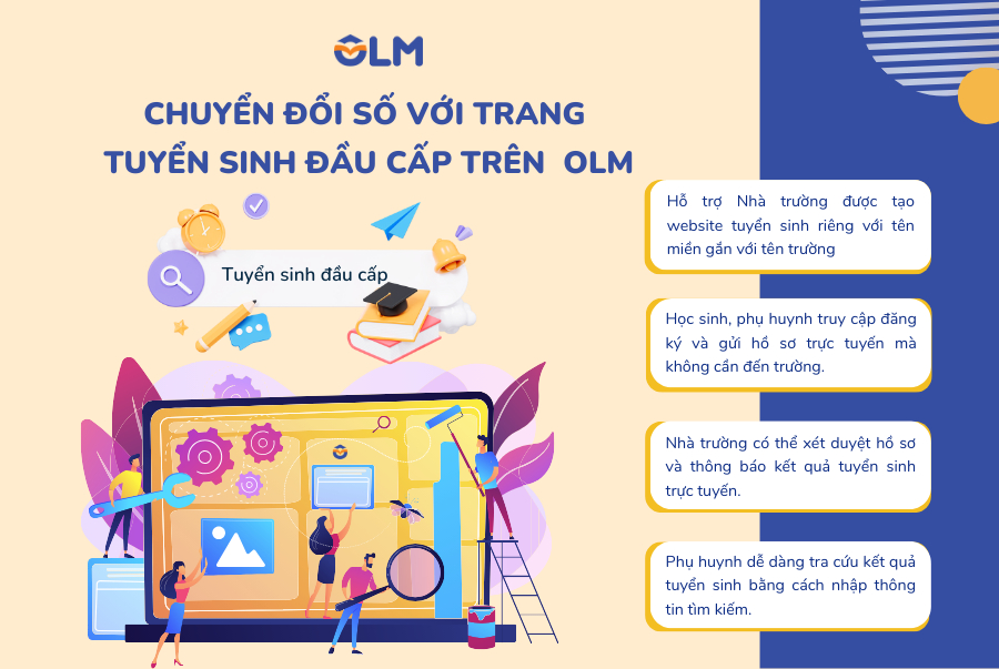 Chuyển đổi số giáo dục với trang tuyển sinh đầu cấp trên OLM