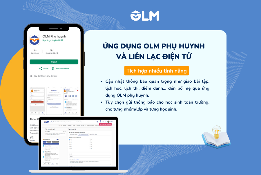 Giới thiệu app OLM PHỤ HUYNH dùng cho liên lạc điện tử