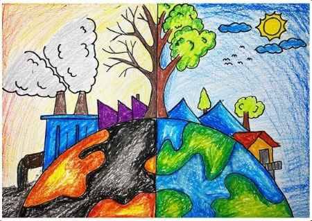 vẽ tranh tuyên truyền bảo vệ môi trường.olm