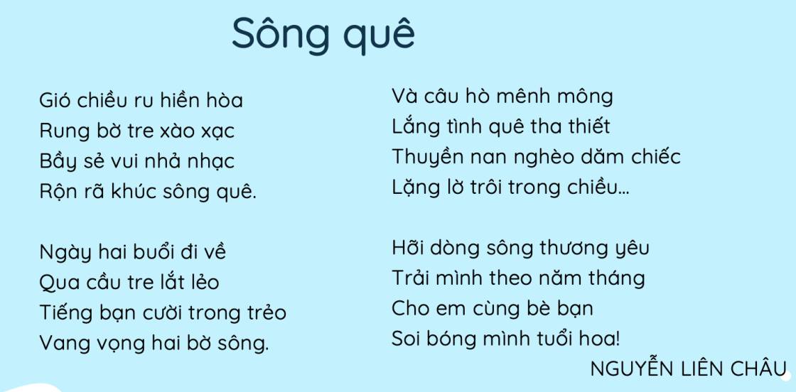 sông quê tiếng việt 3 cánh diều