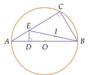 Trên nửa đường tròn $(O)$ đường kính $AB$ lấy điểm $C$ sao cho $AC>BC$