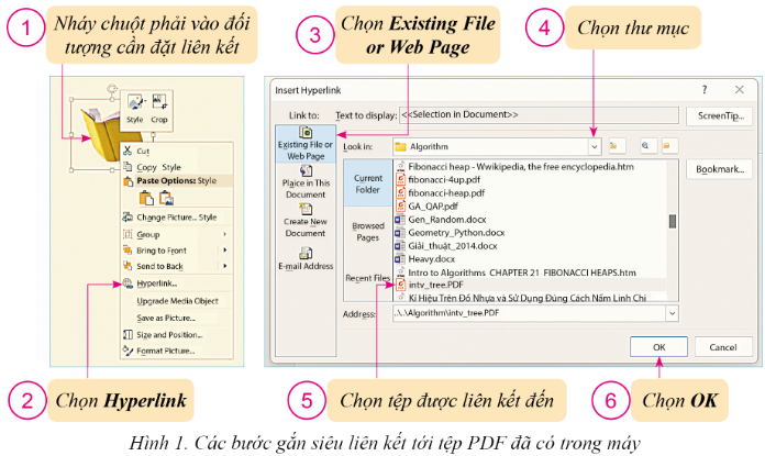 Các bước gắn siêu liên kết tới tệp PDF