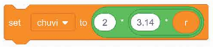 Lệnh tính chu vui hình tròn trong Scratch