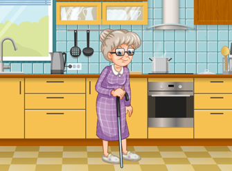 grandma in kitchen olm