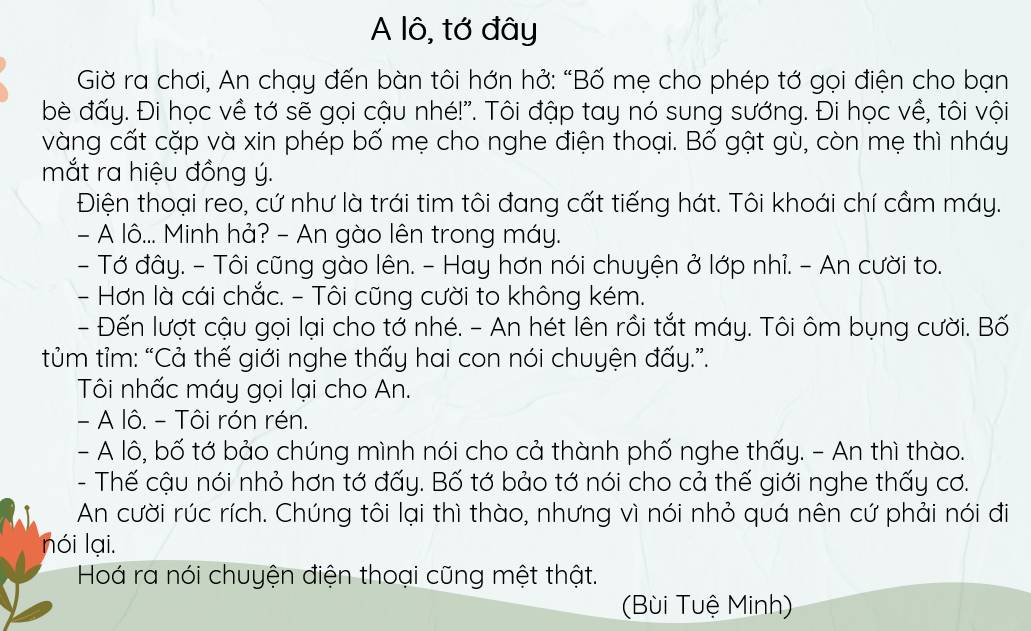 a lô tớ đây