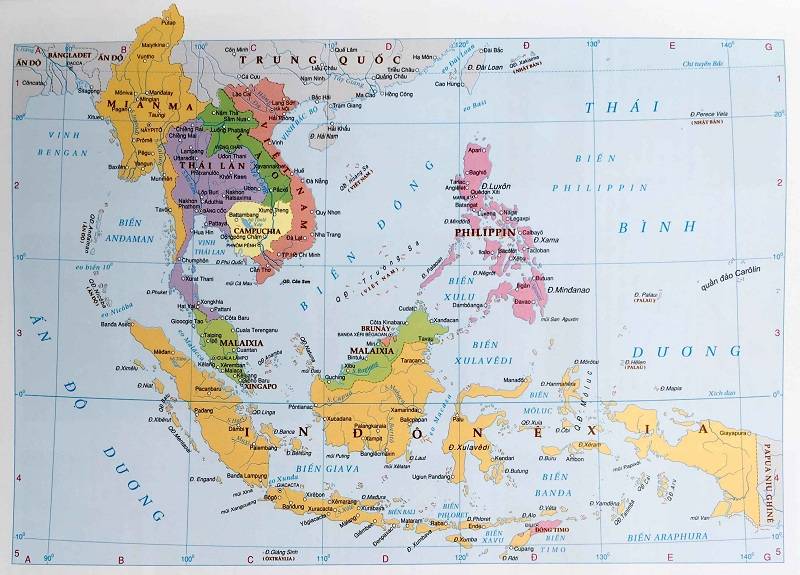 Lược đồ các nước Đông Nam Á ngày nay olm