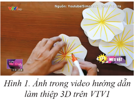 Ảnh trong video hướng dẫn làm thiệp 3D trên VTV1