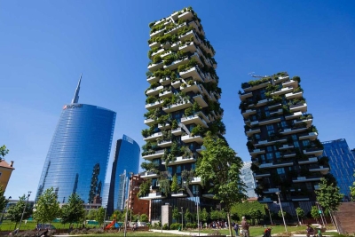 Rừng thẳng đứng Bosco Verticale ở thành phố Milan, Italia olm