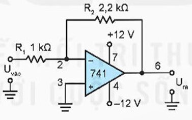 Công nghệ 12, mạch khuếch đại đảo sử dụng LM741, olm