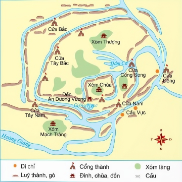 Ngữ văn 9, sơ đồ Khu di tích thành Cổ Loa, olm