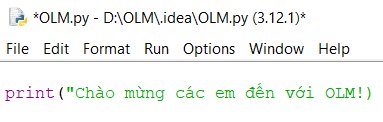 Tin học lớp 10, sách Cánh diều, Ví dụ soạn thảo Python, olm