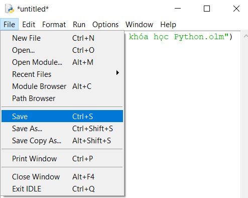 Tin học lớp 10, sách Cánh diều, Lưu tệp Python, olm