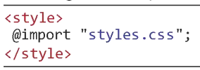 Sử dụng lệnh @import để liên kết tệp css