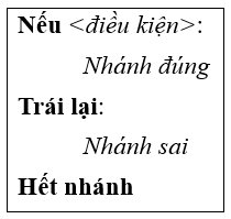 Tin học lớp 10, sách Cánh diều, Mẫu cấu trúc rẽ nhánh, olm