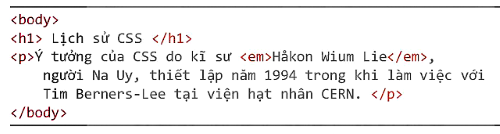 Thiết lập nội dung thẻ HTML