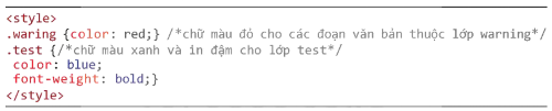 Bộ chọn lớp .waring và .test