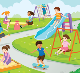 playground, sân chơi, từ vựng chủ đề địa điểm, olm, môn Tiếng Anh, 