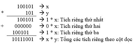 olm, Tin học 10, KNTT, Ví dụ phép nhân nhị phân