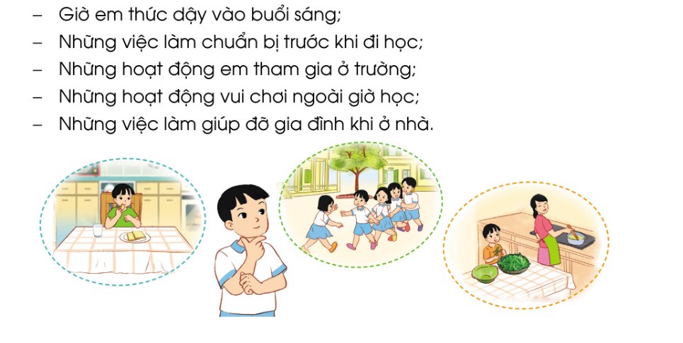 bạn nhỏ đang suy nghĩ vê thời gian biểu