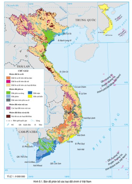 bản đồ phân bố các loại đất