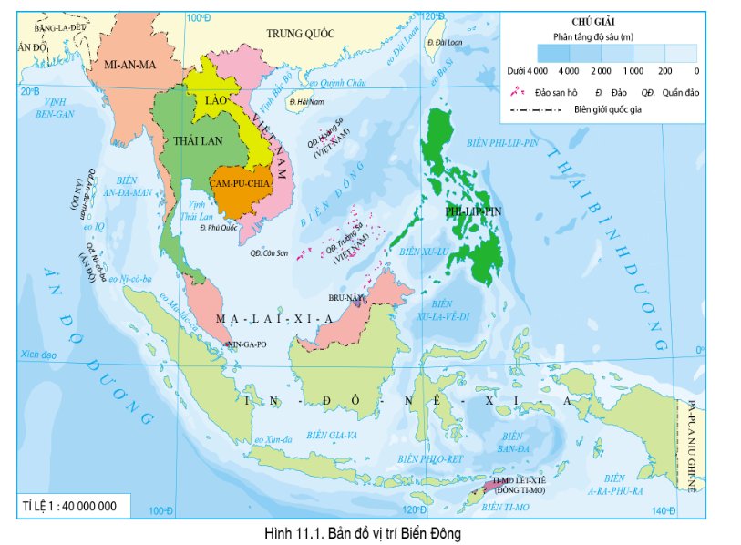 Bản đồ vị trí biển đông