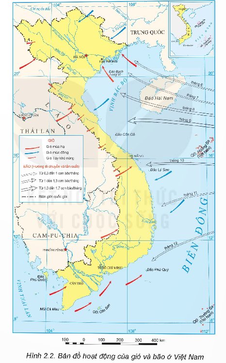 Bản đồ gió và bão ở Việt Nam