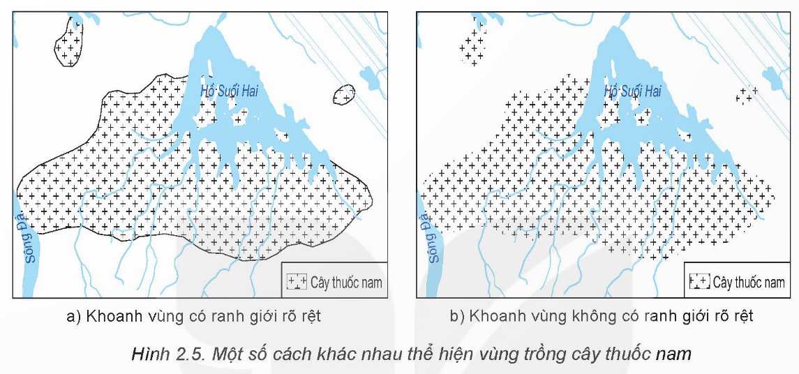 Một số cách khác nhau thể hiện vùng trồng cây thuốc nam