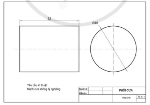 Công nghệ 11, bản vẽ phôi