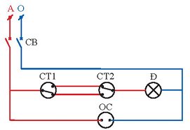 Công nghệ 9, Sơ đồ nguyên lí mạch đèn cầu thang.olm