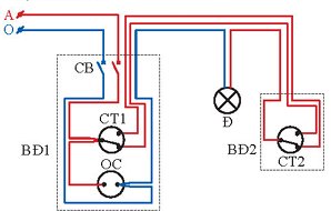 Công nghệ 9, Sơ đồ lắp đặt mạch đèn cầu thang.olm