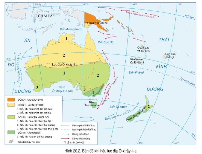 Bản đồ khí hậu lục địa Ô-xtrây-li-a