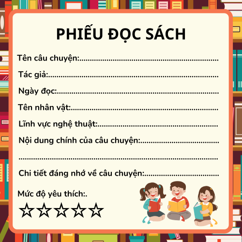 Viết phiếu đọc sách theo mẫu