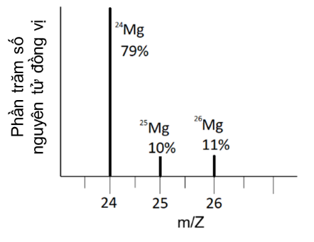 Hóa học 10, phổ MS của Mg