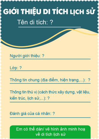 Phiếu giới thiệu, Lịch sử và Địa lí lớp 4, OLM