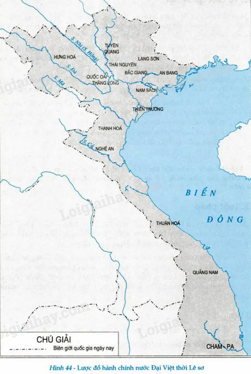 lược đồ hành chính nước Đại Việt thời Lê Sơ olm